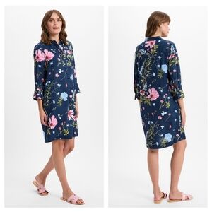 Apriori Linen Shirt dress marine rosa blue Size 40 Size 10